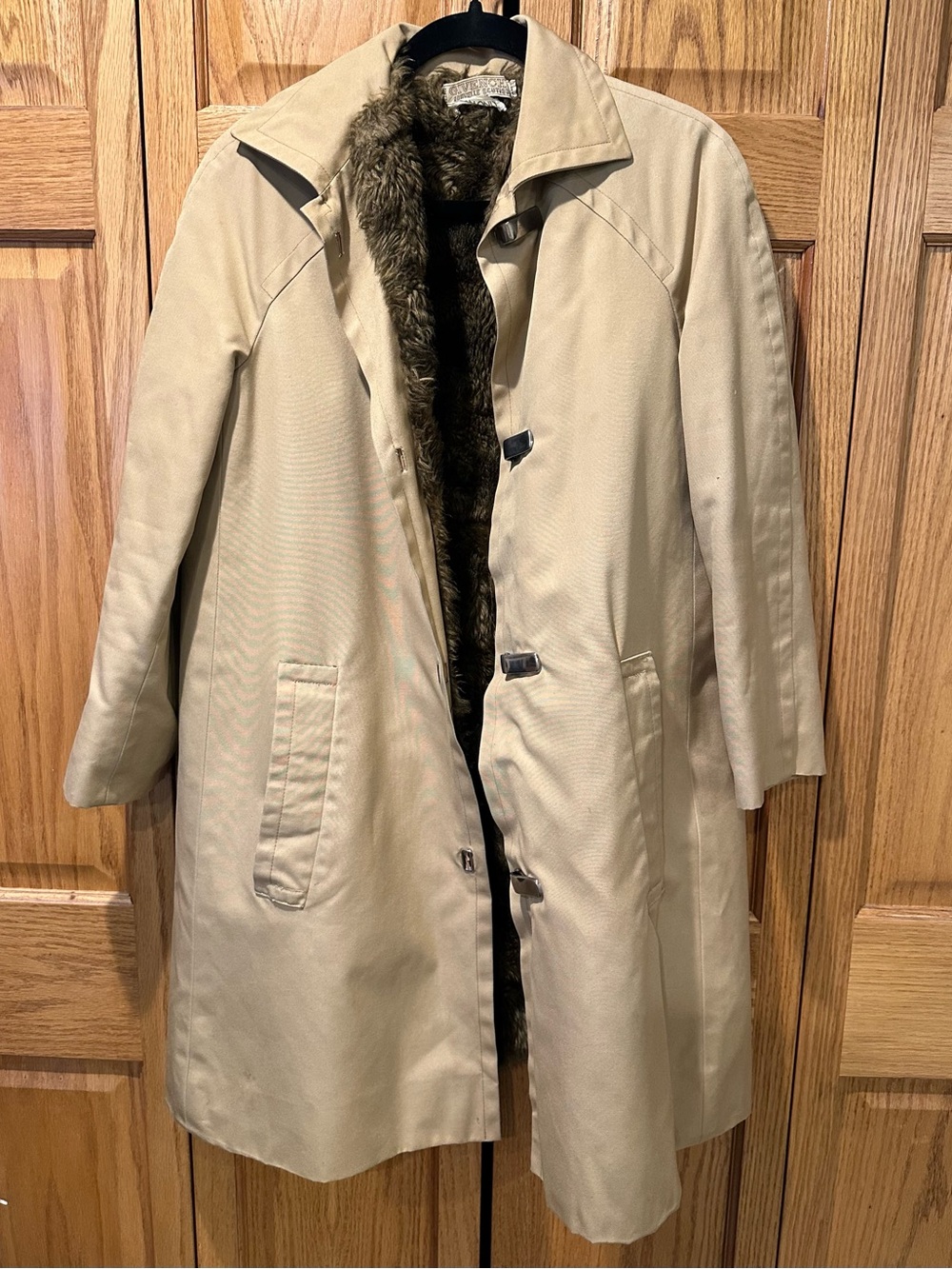 Vintage 1980s Givenchy Nouvelle Boutique Long Coat with Faux Fur Lining